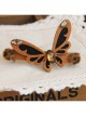 Exaggerated Personality Leopard Print Brown Butterfly Fabric Fashion Handmade Hairpin