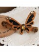 Exaggerated Personality Leopard Print Brown Butterfly Fabric Fashion Handmade Hairpin