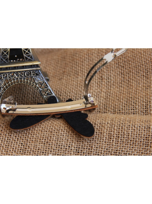 Exaggerated Personality Leopard Print Brown Butterfly Fabric Fashion Handmade Hairpin