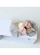Fashion Elegant Casual Chiffon Handmade Pink Bow Rose Female Gray Hairpin