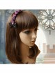 Fashion Elegant Black Bow Purple Rose Flower Handmade Thin Hair Band