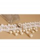 Baroque White Lace Bride Pearl Rhinestone Fashion Female Short Necklace