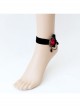 Gothic Fashion Retro Creative Individuality Red Rose Black Lace Pearl Anklet