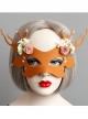 Fashion Orange Christmas Antlers New Year'S Day Stage Show Party Half Face Mask