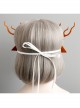 Fashion Orange Christmas Antlers New Year'S Day Stage Show Party Half Face Mask