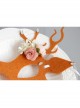 Fashion Orange Christmas Antlers New Year'S Day Stage Show Party Half Face Mask