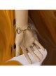 Retro Gothic Fashion Black Flower Pearl Female Fashion Band Ring Bracelet