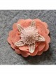 Handmade Fashion Elegant Pink Flower Golden Lace Boutique Hairpin