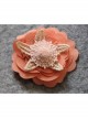 Handmade Fashion Elegant Pink Flower Golden Lace Boutique Hairpin
