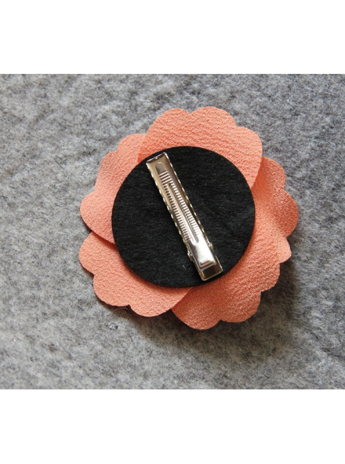 Handmade Fashion Elegant Pink Flower Golden Lace Boutique Hairpin