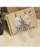 Retro Fashion White Lace Tassel Exaggerated Female Handmade Long Earrings