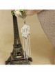 Retro Fashion White Lace Tassel Exaggerated Female Handmade Long Earrings