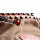 Retro Fashion Gothic Black Lace Flower Ruby Female Band Ring Bracelet One Chain