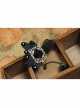 Fashion Black Butterfly Retro Gothic Rose Flower Diamond Lace Bracelet With Ring One Chain