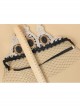 Gothic Fashion Retro Sin Christmas Show Stage Queen Baroque Lace Crown Black Mask