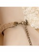 Fashion Simple Leisure Weaving Hemp Rope Black Lace Flowers Retro Female Bracelet
