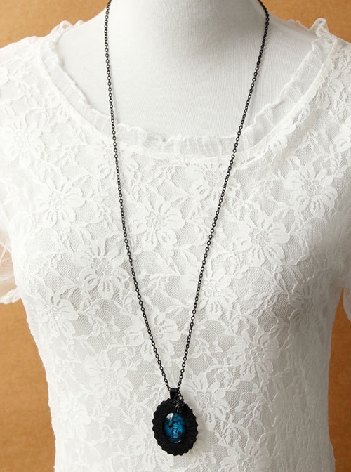 Fashion Retro Casual Halloween Personality Bat Cross Coffin Black Female Sweater Chain