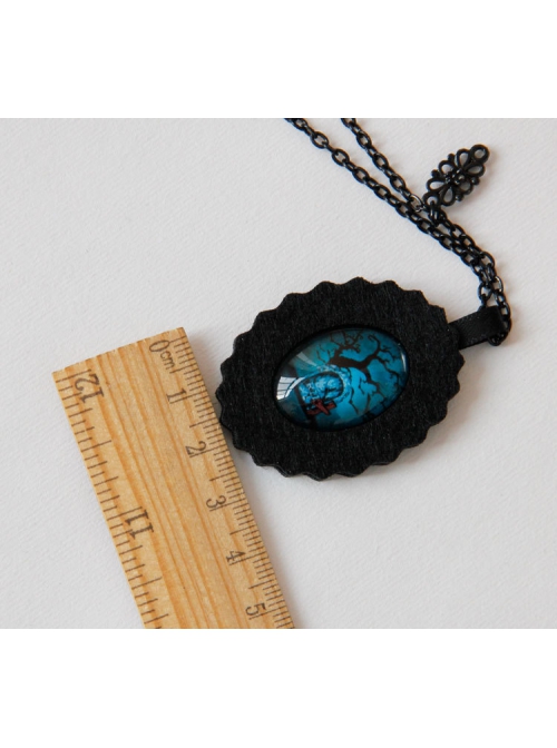 Fashion Retro Casual Halloween Personality Bat Cross Coffin Black Female Sweater Chain
