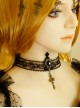Fashion Retro Gothic Dark Lace Diamond Cross Pendant Sexy Female Choker