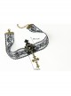 Fashion Retro Gothic Dark Lace Diamond Cross Pendant Sexy Female Choker