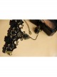 Gothic Retro Fashion Sexy Black Lace Diamond Female Bracelet With Ring One Chain