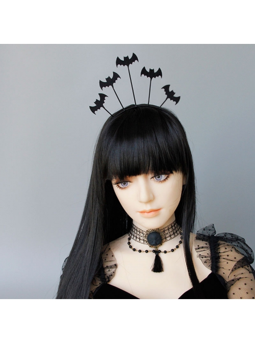 Retro Fashion Gothic Black Bat Wings Halloween Vampire Prom Show Female Headband