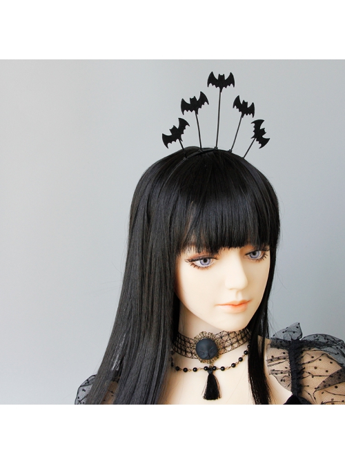 Retro Fashion Gothic Black Bat Wings Halloween Vampire Prom Show Female Headband