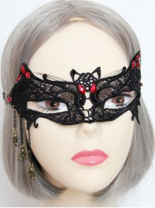 Gothic Retro Bat Spider Black Lace Grim Reaper Half Face Ghost Princess Mask