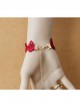 Gothic Fashion Red Lace Retro Female Love Heart Wings Halloween Christmas Bracelet With Ring One Chain