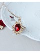 Gothic Fashion Red Lace Retro Female Love Heart Wings Halloween Christmas Bracelet With Ring One Chain