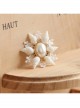 Baroque Fashion Retro White Shell Pearl Lace Lolita Lady Small Brooch