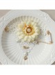 Fashion Retro Bride White Lace Flowers Golden Letters Love Pearl Wide Female Armband