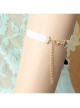 Fashion Retro Bride White Lace Flowers Golden Letters Love Pearl Wide Female Armband