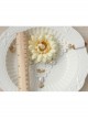Fashion Retro Bride White Lace Flowers Golden Letters Love Pearl Wide Female Armband
