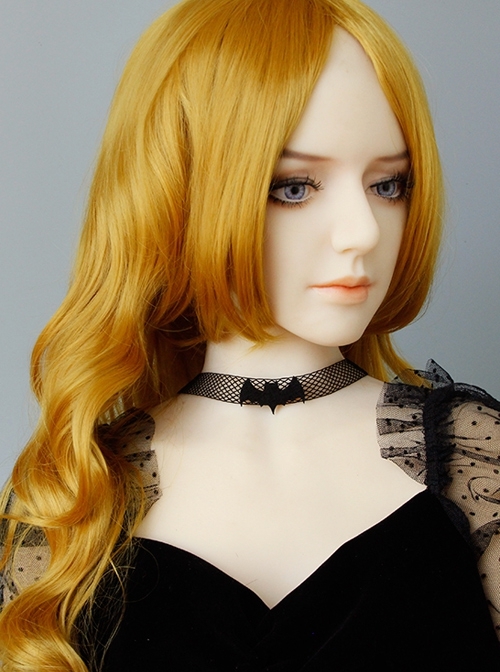 Goth Fashion Halloween Black Bat Gauze Witch Masquerade Retro Female Collar