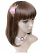 Retro Fashion Baroque White Lace Pearl Pink Rose Female Bride Short Necklace
