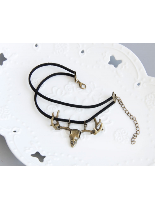 Simple Retro Black Velvet Rope Antlers Wild Handmade Fashion Anklet