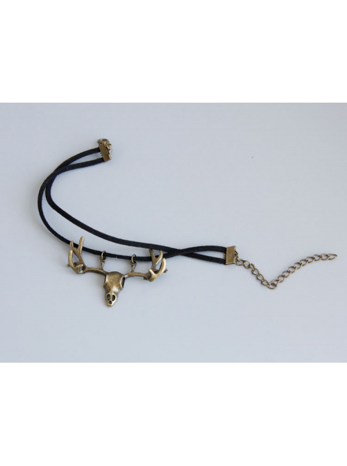 Simple Retro Black Velvet Rope Antlers Wild Handmade Fashion Anklet