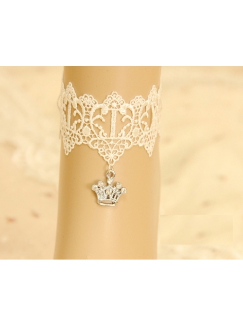 Baroque Elegant White Lace Crown Fashion Retro Prom Party Female Handmade Anklet