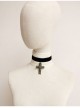 Punk Gothic Fashion Exaggerated Sexy Simple Black Velvet Cross Female Choker