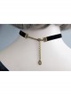 Gothic Retro Fashion Elegant Simple Black Angel Velvet Female Sexy Choker