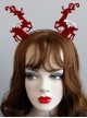 Fashion Personality Retro Christmas Fabric Burgundy Antlers Snowflake Adult Children Headband