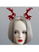 Fashion Personality Retro Christmas Fabric Burgundy Antlers Snowflake Adult Children Headband