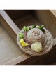 Fashion Casual Female Handmade Personality Cute Little Straw Hat Rose Christmas Retro Brooch