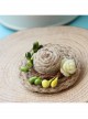 Fashion Casual Female Handmade Personality Cute Little Straw Hat Rose Christmas Retro Brooch