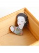 Retro Fashion Elegant Black Hair Beauty Head Pearl Cheongsam Commemorative Brooch
