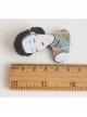 Retro Fashion Elegant Black Hair Beauty Head Pearl Cheongsam Commemorative Brooch