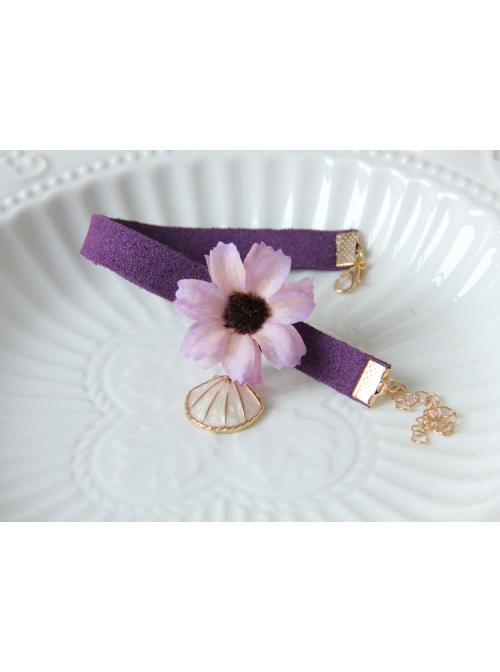 Fashion Retro Elegant Personality Golden Lace Four-Leaf Clover Pendant Wood Chip Female Anklet