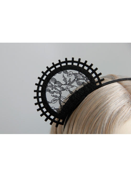 Gothic Retro Personality Masquerade Fashion Black Lace Gear Cat Ears Female Hair Band