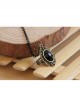 Gothic Fashion Retro Elegant Prom Black Lace Pearl Fox Hair Female Bracelet With Ring One Chain